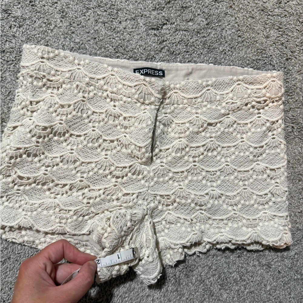 Express Ivory Lace Shorts